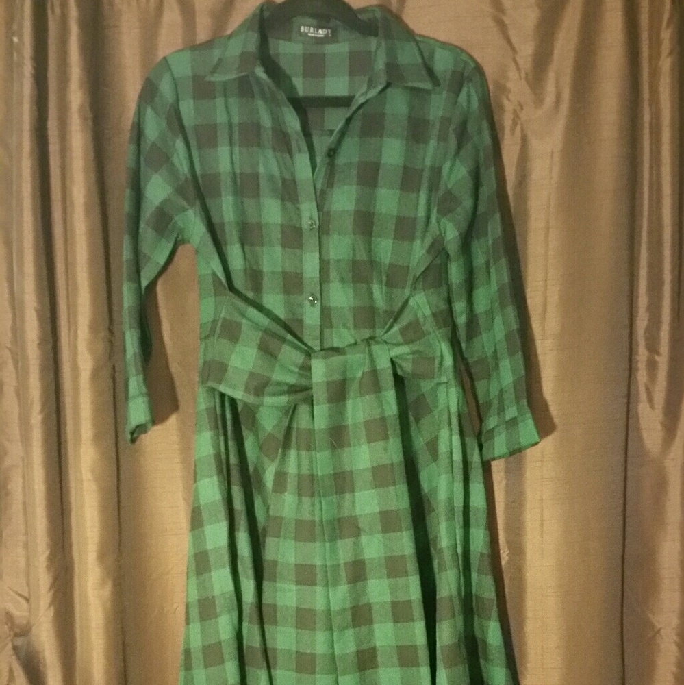 Flannel 3/4 sleeve dress